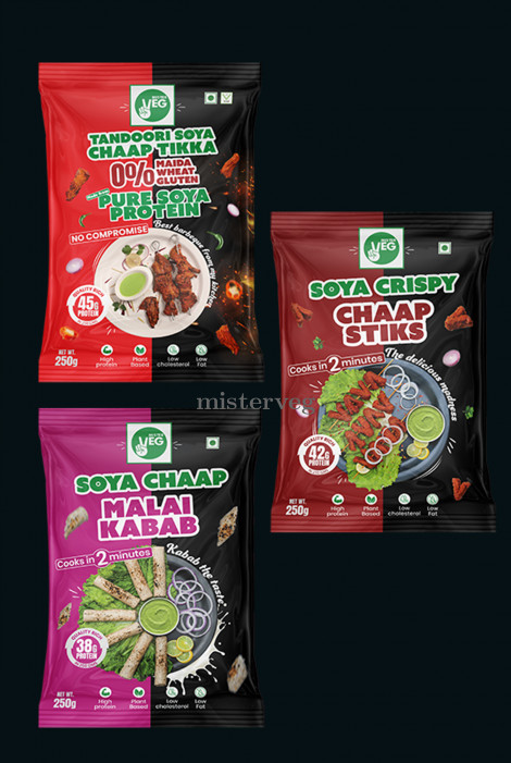 Tandoori Soya Chaap Tikka + Soya Chaap Malai Kabab + Soya Crispy Chaap Stiks